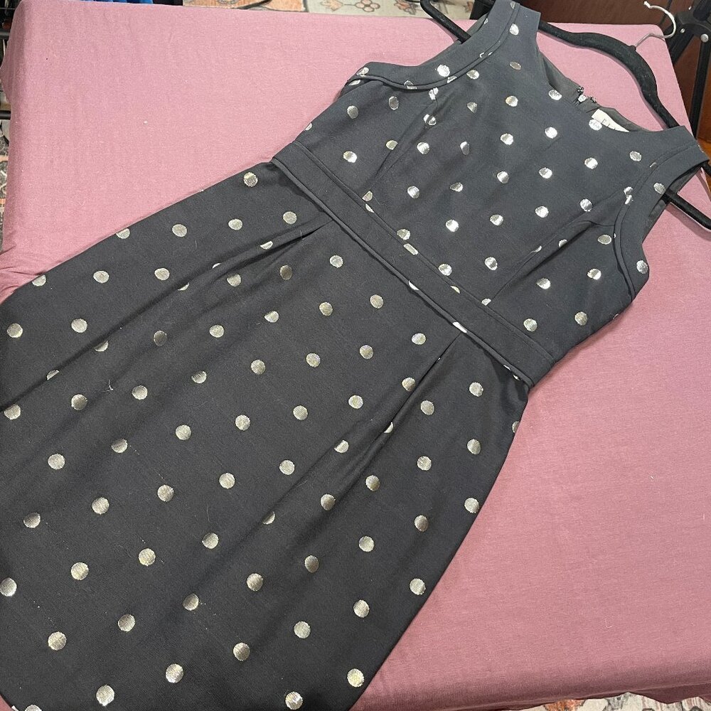 NWOT - Elle Black sleeveless dress with polka dots - size 4